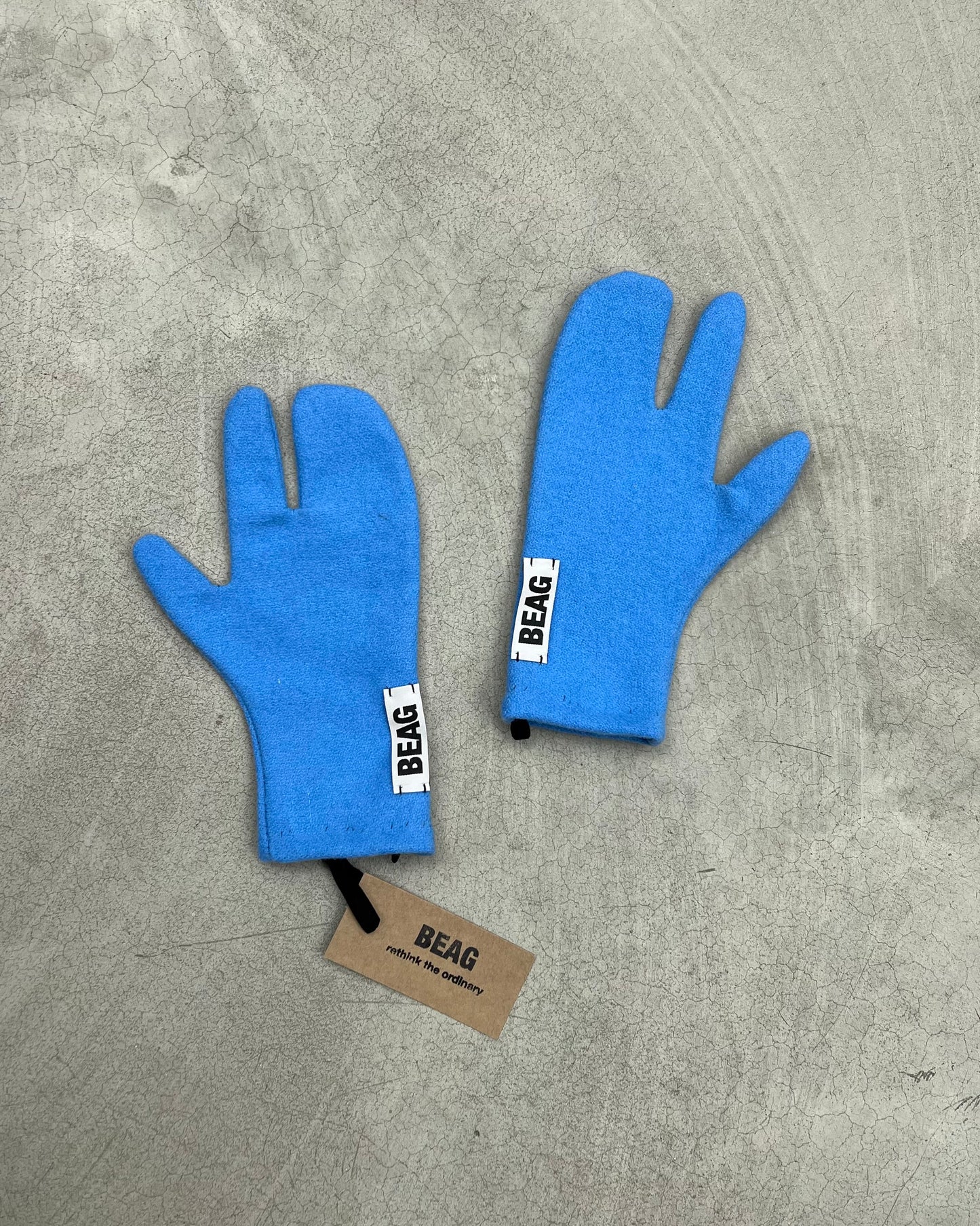 Guantes Tabi - lana azul
