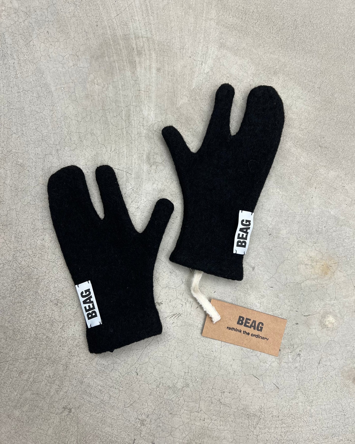 Guantes Tabi - lana negra